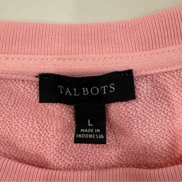Talbots Floral Embroidered Crewneck Sweatshirt Women’s Large Pink Feminine Boho - Picture 4 of 7